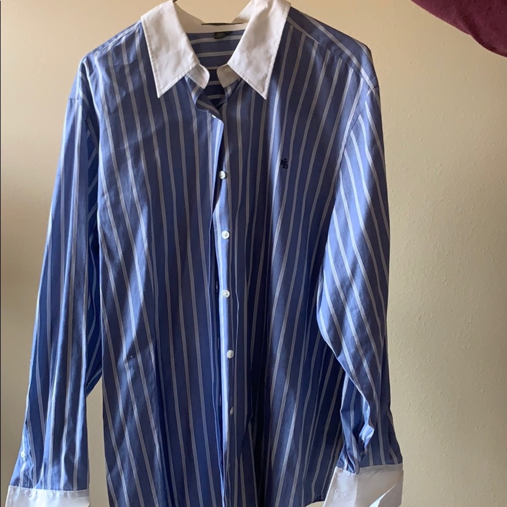 Ralph Lauren Blue Striped Button Up